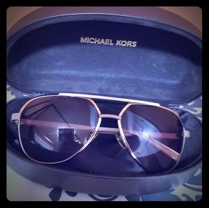 MICHAEL KORS Gold Metal Aviator Sunglasses